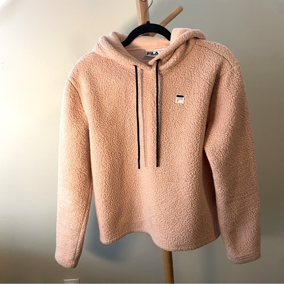 FILA Pastel Pink Pullover Sherpa Hoodie - Picture 3 of 4